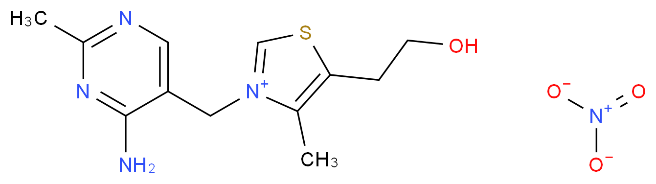 3-[(4-amino-2-methylpyrimidin-5-yl)methyl]-5-(2-hydroxyethyl)-4-methyl-1,3-thiazol-3-ium; nitrooxidane_分子结构_CAS_532-43-4