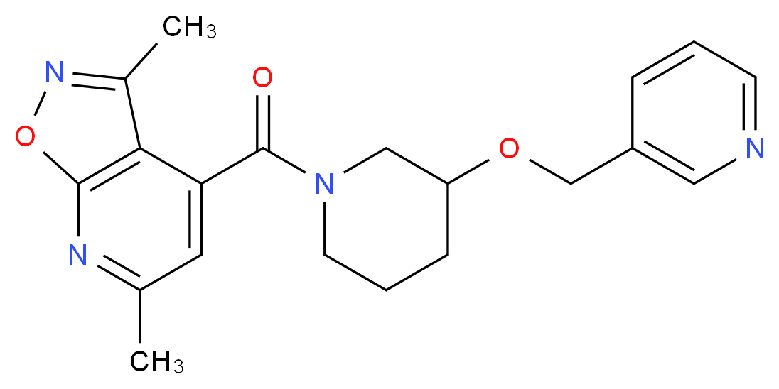 3,6-dimethyl-4-{[3-(3-pyridinylmethoxy)-1-piperidinyl]carbonyl}isoxazolo[5,4-b]pyridine_分子结构_CAS_)