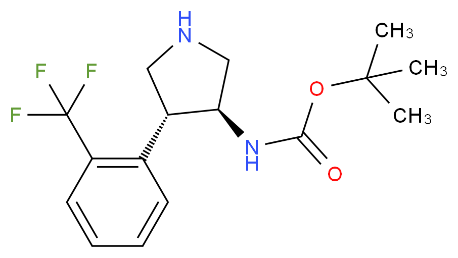 tert-butyl N-[(3S,4R)-4-[2-(trifluoromethyl)phenyl]pyrrolidin-3-yl]carbamate_分子结构_CAS_1260594-78-2