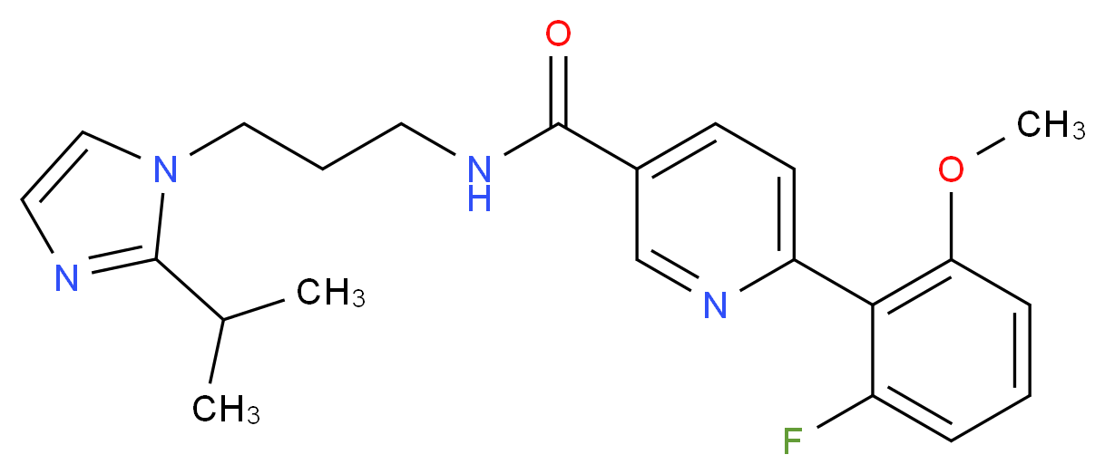 6-(2-fluoro-6-methoxyphenyl)-N-[3-(2-isopropyl-1H-imidazol-1-yl)propyl]nicotinamide_分子结构_CAS_)