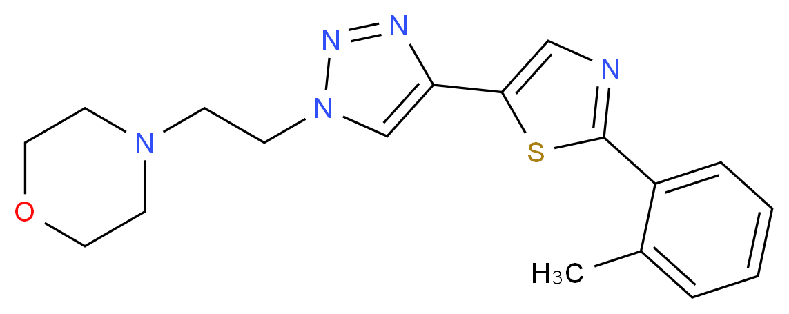 4-(2-{4-[2-(2-methylphenyl)-1,3-thiazol-5-yl]-1H-1,2,3-triazol-1-yl}ethyl)morpholine_分子结构_CAS_)
