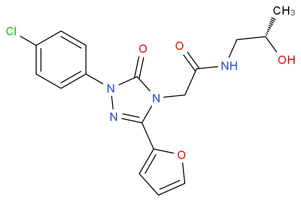 2-[1-(4-chlorophenyl)-3-(2-furyl)-5-oxo-1,5-dihydro-4H-1,2,4-triazol-4-yl]-N-[(2S)-2-hydroxypropyl]acetamide_分子结构_CAS_)