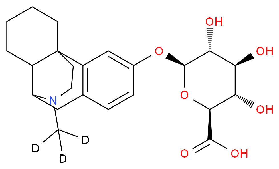 (2S,3S,4S,5R,6S)-3,4,5-trihydroxy-6-{[17-(<sup>2</sup>H<sub>3</sub>)methyl-17-azatetracyclo[7.5.3.0<sup>1</sup>,<sup>1</sup><sup>0</sup>.0<sup>2</sup>,<sup>7</sup>]heptadeca-2(7),3,5-trien-4-yl]oxy}oxane-2-carboxylic acid_分子结构_CAS_524713-58-4