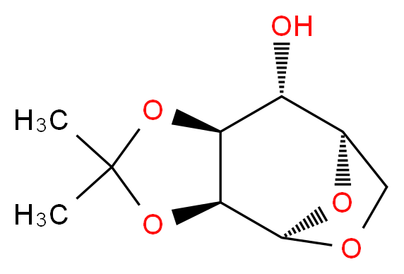 (1R,2S,6S,7R,8R)-4,4-dimethyl-3,5,10,11-tetraoxatricyclo[6.2.1.0<sup>2</sup>,<sup>6</sup>]undecan-7-ol_分子结构_CAS_14440-51-8