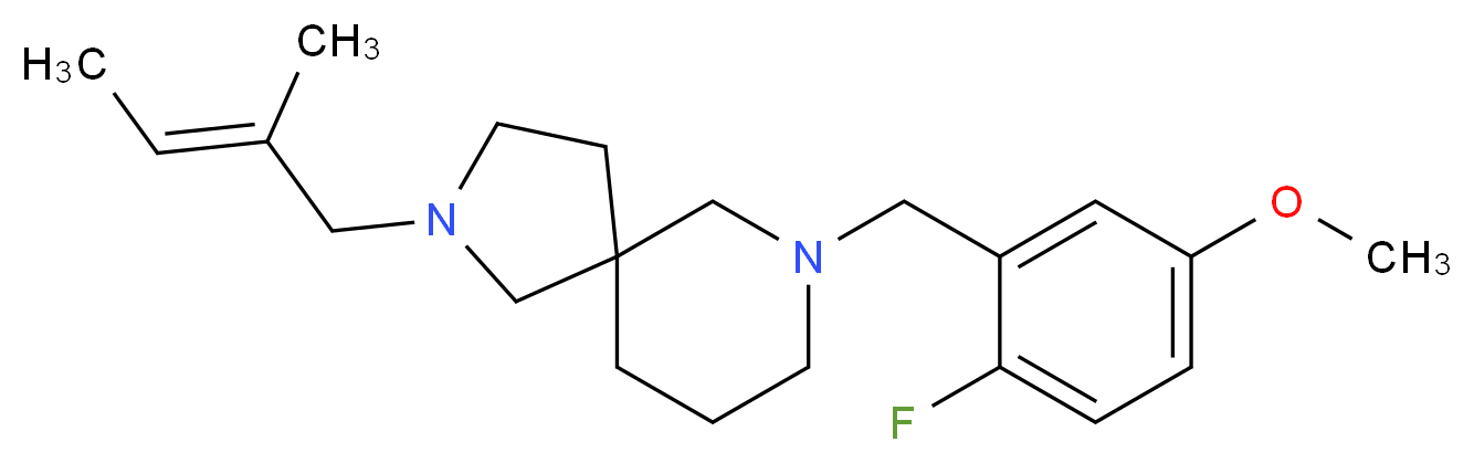 7-(2-fluoro-5-methoxybenzyl)-2-[(2E)-2-methyl-2-buten-1-yl]-2,7-diazaspiro[4.5]decane_分子结构_CAS_)