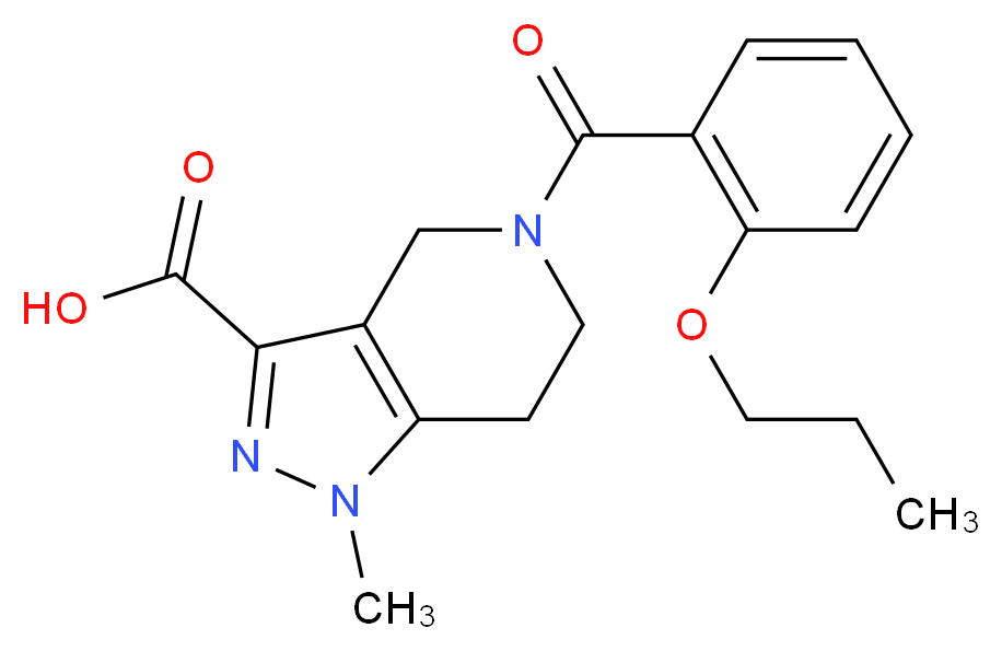 1-methyl-5-(2-propoxybenzoyl)-4,5,6,7-tetrahydro-1H-pyrazolo[4,3-c]pyridine-3-carboxylic acid_分子结构_CAS_)