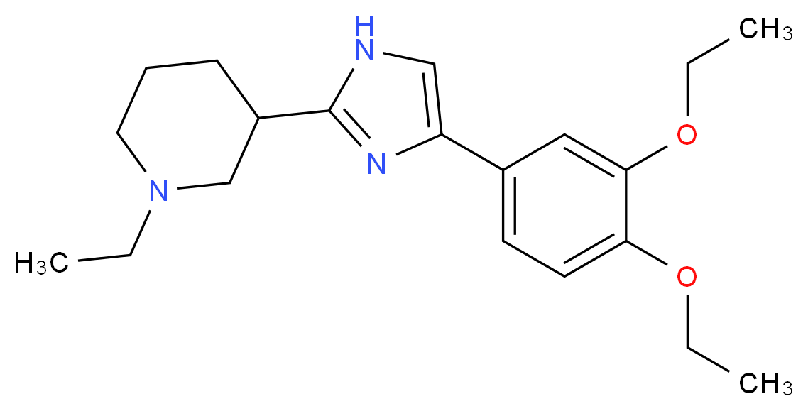 3-[4-(3,4-diethoxyphenyl)-1H-imidazol-2-yl]-1-ethylpiperidine_分子结构_CAS_)