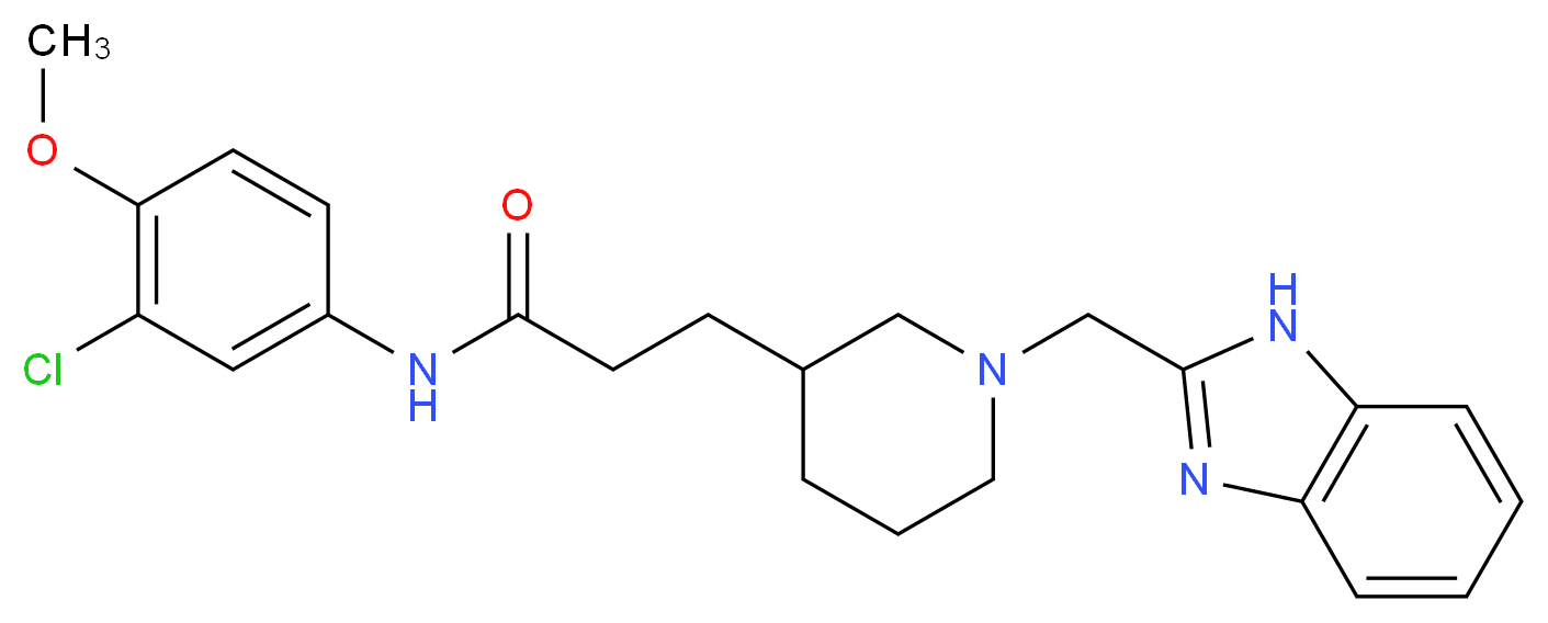 3-[1-(1H-benzimidazol-2-ylmethyl)-3-piperidinyl]-N-(3-chloro-4-methoxyphenyl)propanamide_分子结构_CAS_)