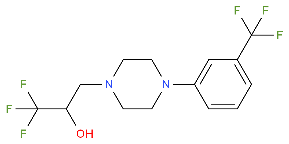 1,1,1-Trifluoro-3-{4-[3-(trifluoromethyl)phenyl]piperazino}-2-propanol_分子结构_CAS_)