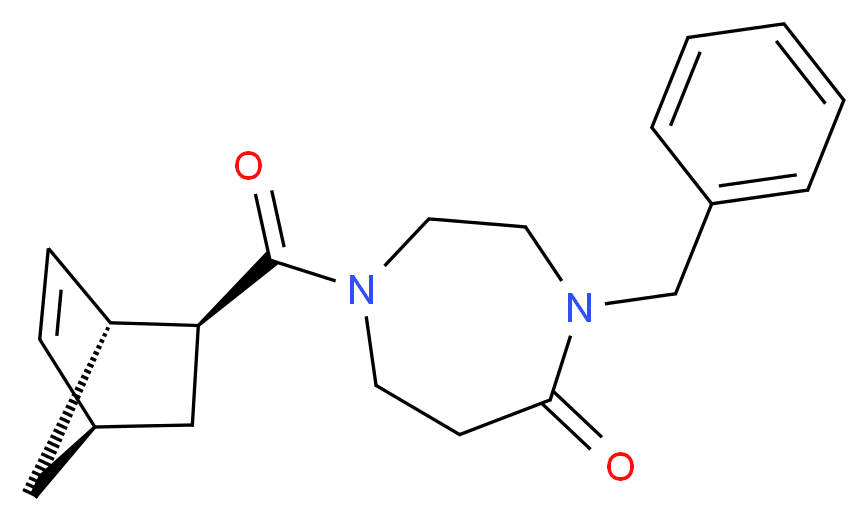 4-benzyl-1-[(1R*,2S*,4R*)-bicyclo[2.2.1]hept-5-en-2-ylcarbonyl]-1,4-diazepan-5-one_分子结构_CAS_)