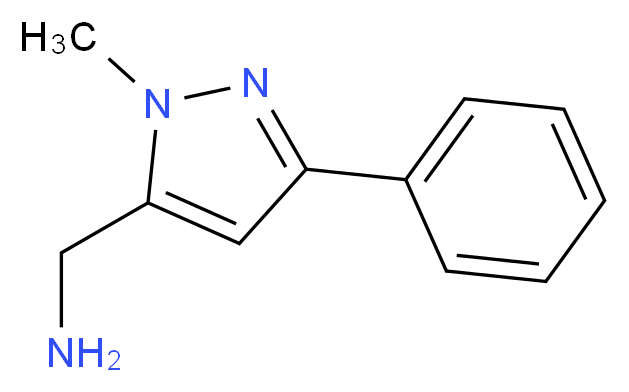 (1-Methyl-3-phenyl-1H-pyrazol-5-yl)methylamine 97%_分子结构_CAS_876728-39-1)