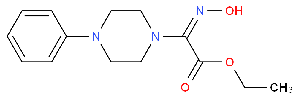Ethyl 2-(hydroxyimino)-2-(4-phenylpiperazino)-acetate_分子结构_CAS_)