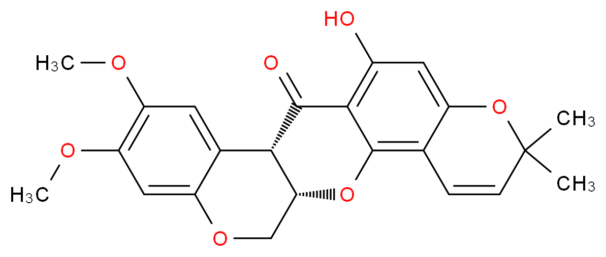 (1S,14S)-11-hydroxy-17,18-dimethoxy-7,7-dimethyl-2,8,21-trioxapentacyclo[12.8.0.0<sup>3</sup>,<sup>1</sup><sup>2</sup>.0<sup>4</sup>,<sup>9</sup>.0<sup>1</sup><sup>5</sup>,<sup>2</sup><sup>0</sup>]docosa-3,5,9,11,15,17,19-heptaen-13-one_分子结构_CAS_82-09-7