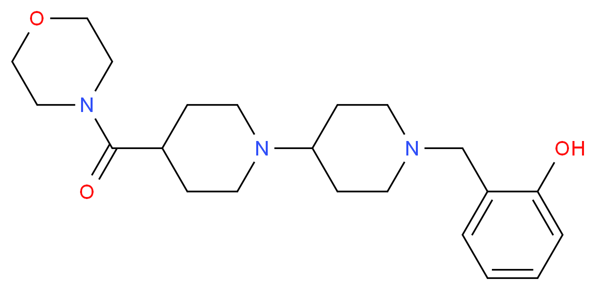 2-{[4-(4-morpholinylcarbonyl)-1,4'-bipiperidin-1'-yl]methyl}phenol_分子结构_CAS_)