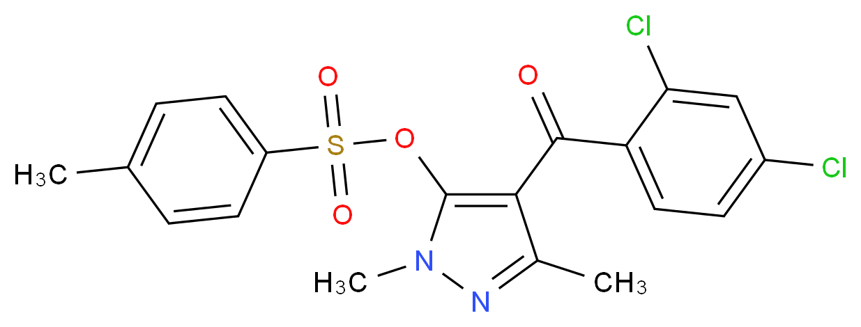 4-(2,4-dichlorobenzoyl)-1,3-dimethyl-1H-pyrazol-5-yl 4-methylbenzene-1-sulfonate_分子结构_CAS_58011-68-0
