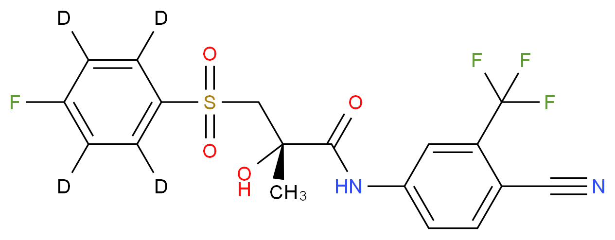 (2S)-N-[4-cyano-3-(trifluoromethyl)phenyl]-3-[4-fluoro(<sup>2</sup>H<sub>4</sub>)benzenesulfonyl]-2-hydroxy-2-methylpropanamide_分子结构_CAS_113299-38-0