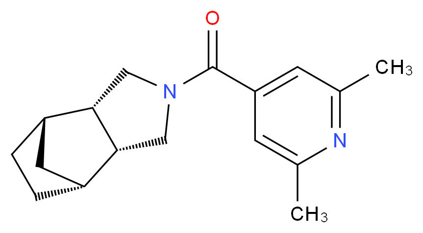 (1R*,2R*,6S*,7S*)-4-(2,6-dimethylisonicotinoyl)-4-azatricyclo[5.2.1.0~2,6~]decane_分子结构_CAS_)