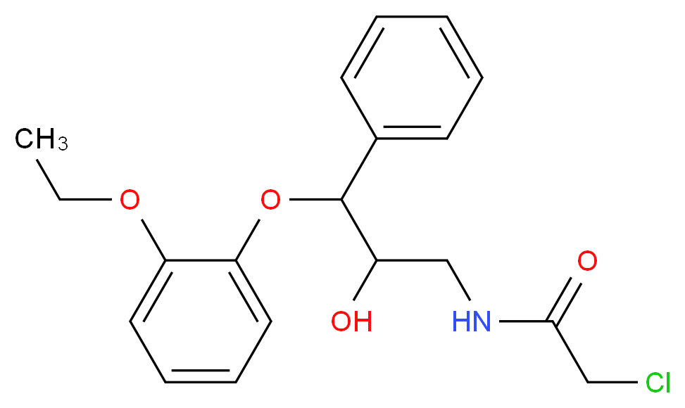 2-chloro-N-[3-(2-ethoxyphenoxy)-2-hydroxy-3-phenylpropyl]acetamide_分子结构_CAS_93852-40-5