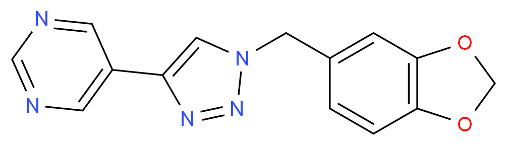 5-[1-(1,3-benzodioxol-5-ylmethyl)-1H-1,2,3-triazol-4-yl]pyrimidine_分子结构_CAS_)