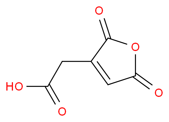 2-(2,5-dioxo-2,5-dihydrofuran-3-yl)acetic acid_分子结构_CAS_6318-55-4