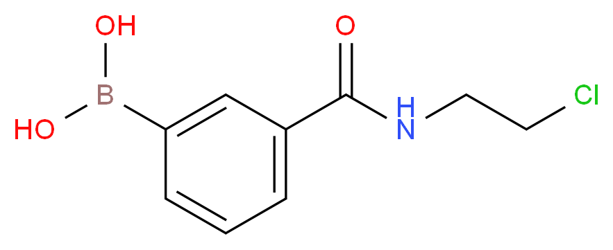 3-(2-氯乙基氨甲酰基)苯硼酸_分子结构_CAS_874288-12-7)