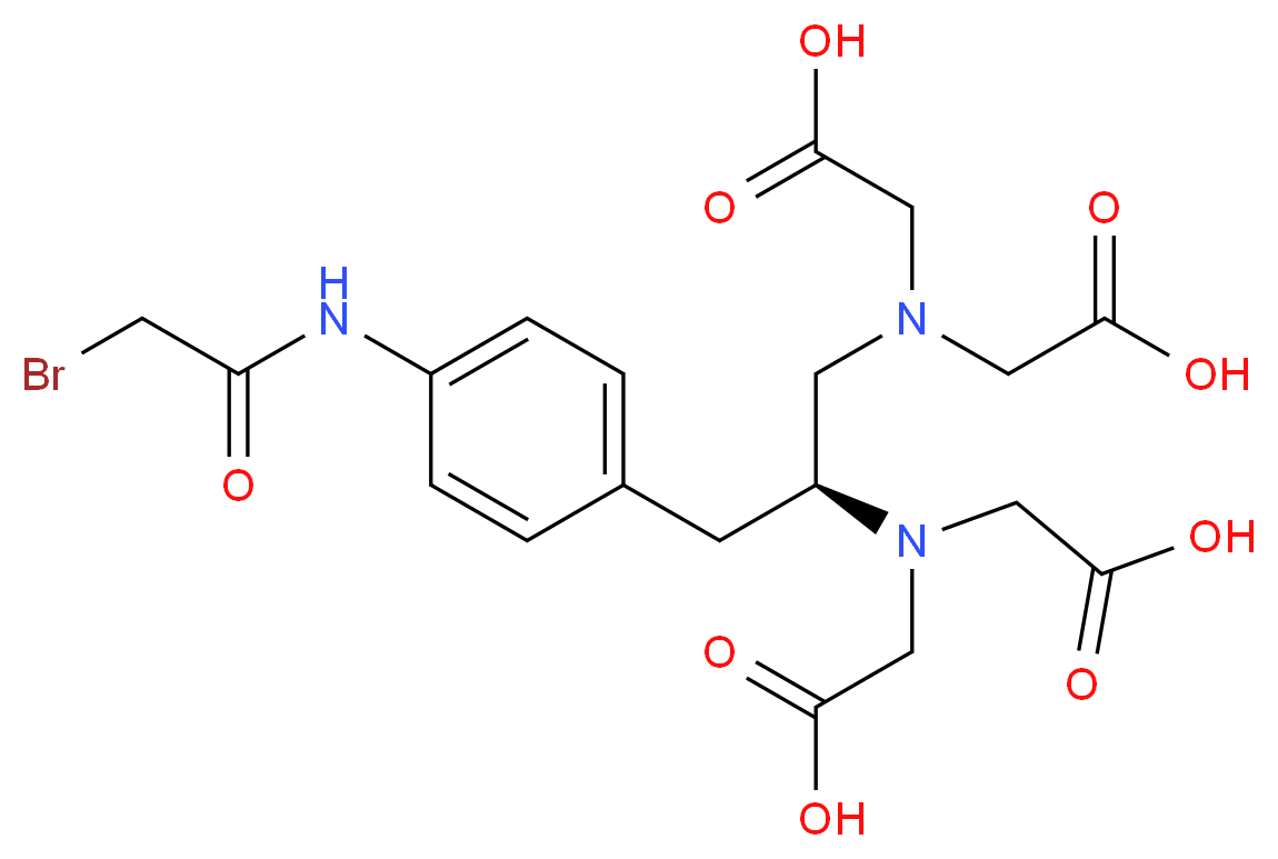 2-{[(2S)-1-[bis(carboxymethyl)amino]-3-[4-(2-bromoacetamido)phenyl]propan-2-yl](carboxymethyl)amino}acetic acid_分子结构_CAS_81677-64-7