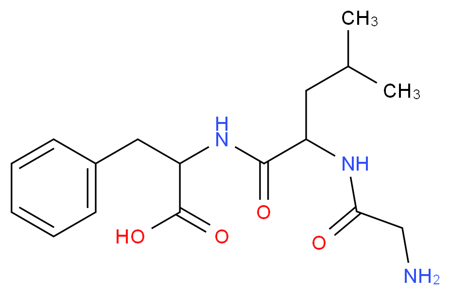 2-[2-(2-aminoacetamido)-4-methylpentanamido]-3-phenylpropanoic acid_分子结构_CAS_103213-38-3