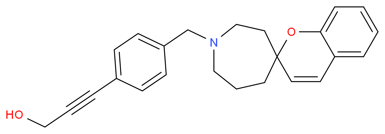 3-[4-(1H-spiro[azepane-4,2'-chromen]-1-ylmethyl)phenyl]prop-2-yn-1-ol_分子结构_CAS_)