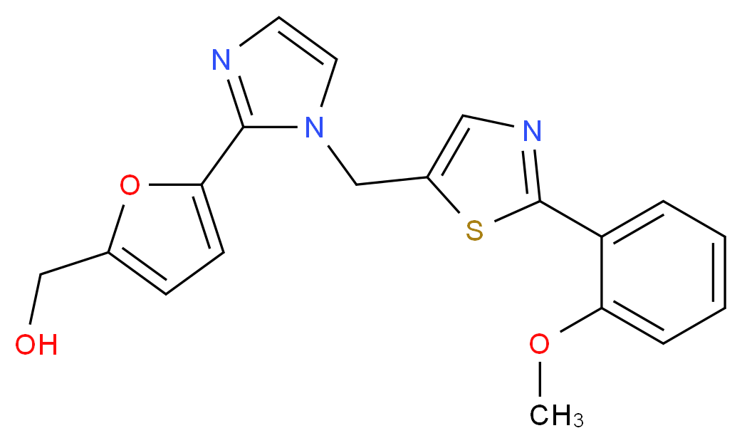 [5-(1-{[2-(2-methoxyphenyl)-1,3-thiazol-5-yl]methyl}-1H-imidazol-2-yl)-2-furyl]methanol_分子结构_CAS_)