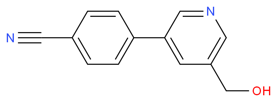 4-[5-(hydroxymethyl)pyridin-3-yl]benzonitrile_分子结构_CAS_1346691-61-9