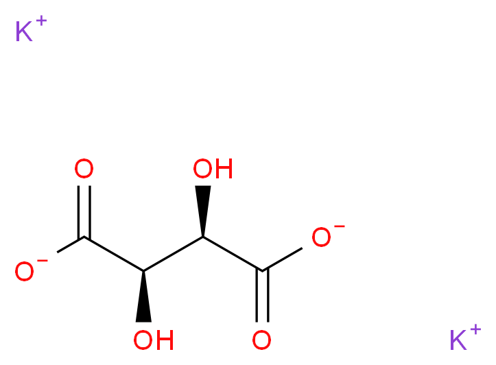 dipotassium (2R,3R)-2,3-dihydroxybutanedioate_分子结构_CAS_921-53-9