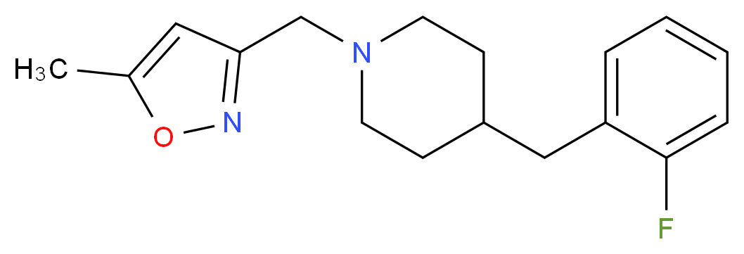 4-(2-fluorobenzyl)-1-[(5-methyl-3-isoxazolyl)methyl]piperidine_分子结构_CAS_)