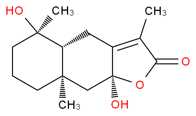 4,8-Dihydroxyeudesm-7(11)-en-12,8-olide_分子结构_CAS_1231208-53-9)