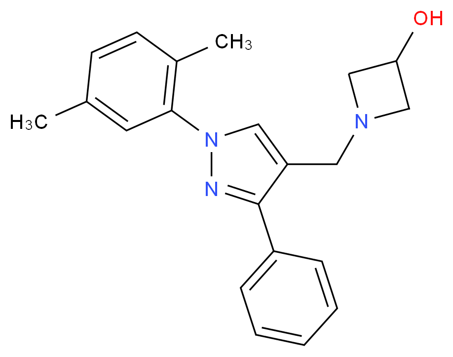 1-{[1-(2,5-dimethylphenyl)-3-phenyl-1H-pyrazol-4-yl]methyl}-3-azetidinol_分子结构_CAS_)