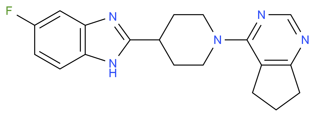 2-[1-(6,7-dihydro-5H-cyclopenta[d]pyrimidin-4-yl)-4-piperidinyl]-5-fluoro-1H-benzimidazole_分子结构_CAS_)