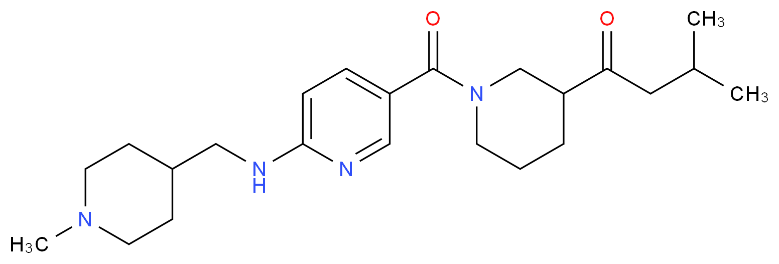 3-methyl-1-{1-[(6-{[(1-methylpiperidin-4-yl)methyl]amino}pyridin-3-yl)carbonyl]piperidin-3-yl}butan-1-one_分子结构_CAS_)