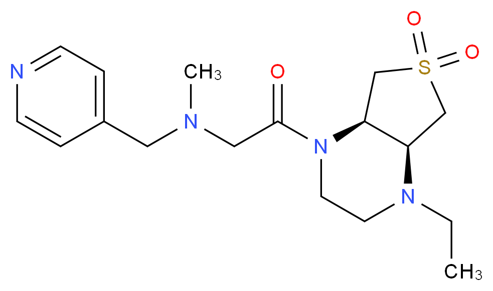 2-[(4aS*,7aR*)-4-ethyl-6,6-dioxidohexahydrothieno[3,4-b]pyrazin-1(2H)-yl]-N-methyl-2-oxo-N-(pyridin-4-ylmethyl)ethanamine_分子结构_CAS_)