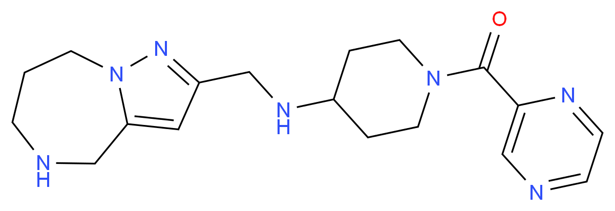 1-(pyrazin-2-ylcarbonyl)-N-(5,6,7,8-tetrahydro-4H-pyrazolo[1,5-a][1,4]diazepin-2-ylmethyl)piperidin-4-amine_分子结构_CAS_)