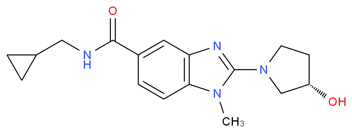 N-(cyclopropylmethyl)-2-[(3S)-3-hydroxy-1-pyrrolidinyl]-1-methyl-1H-benzimidazole-5-carboxamide_分子结构_CAS_)