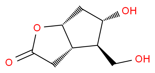 (3aS,4R,5S,6aR)-5-hydroxy-4-(hydroxymethyl)-hexahydro-2H-cyclopenta[b]furan-2-one_分子结构_CAS_76704-05-7