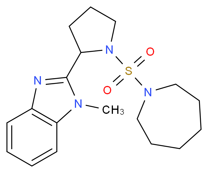 2-[1-(1-azepanylsulfonyl)-2-pyrrolidinyl]-1-methyl-1H-benzimidazole_分子结构_CAS_)