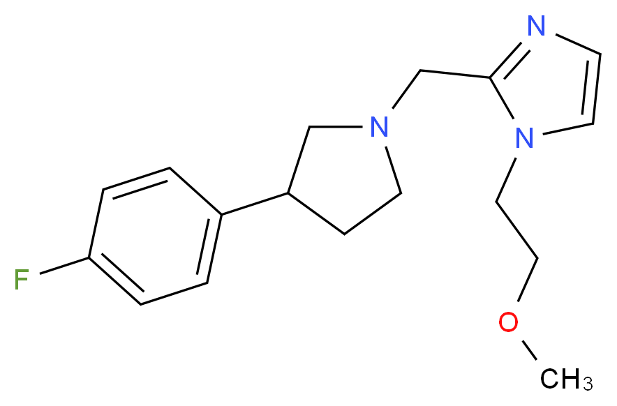 2-{[3-(4-fluorophenyl)pyrrolidin-1-yl]methyl}-1-(2-methoxyethyl)-1H-imidazole_分子结构_CAS_)