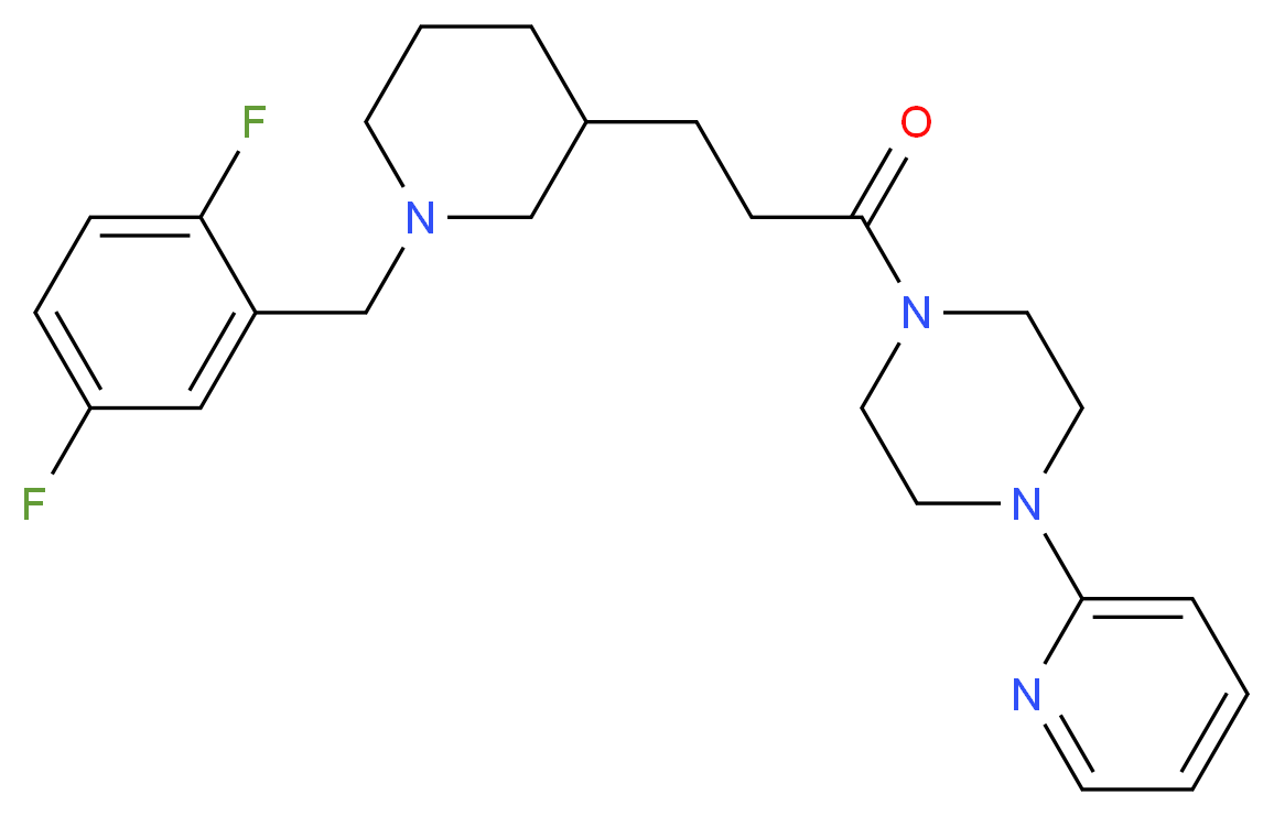 1-{3-[1-(2,5-difluorobenzyl)-3-piperidinyl]propanoyl}-4-(2-pyridinyl)piperazine_分子结构_CAS_)