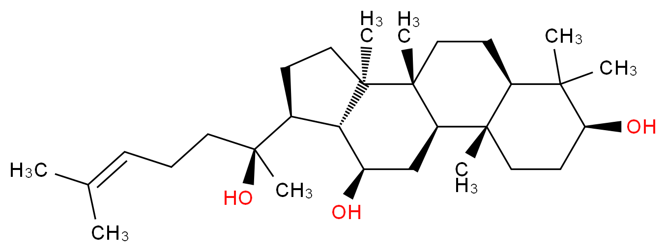 (1R,2R,5S,7R,10R,11R,14S,15R,16R)-14-[(2S)-2-hydroxy-6-methylhept-5-en-2-yl]-2,6,6,10,11-pentamethyltetracyclo[8.7.0.0<sup>2</sup>,<sup>7</sup>.0<sup>1</sup><sup>1</sup>,<sup>1</sup><sup>5</sup>]heptadecane-5,16-diol_分子结构_CAS_7755-01-3