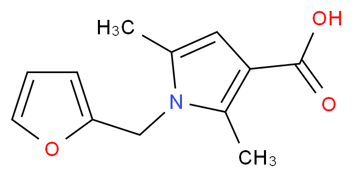 1-(2-Furylmethyl)-2,5-dimethyl-1H-pyrrole-3-carboxylic acid_分子结构_CAS_854357-51-0)