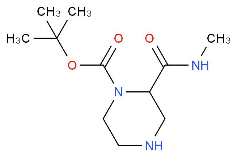 2-Methylcarbamoyl-piperazine-1-carboxylic acid tert-butyl ester_分子结构_CAS_)