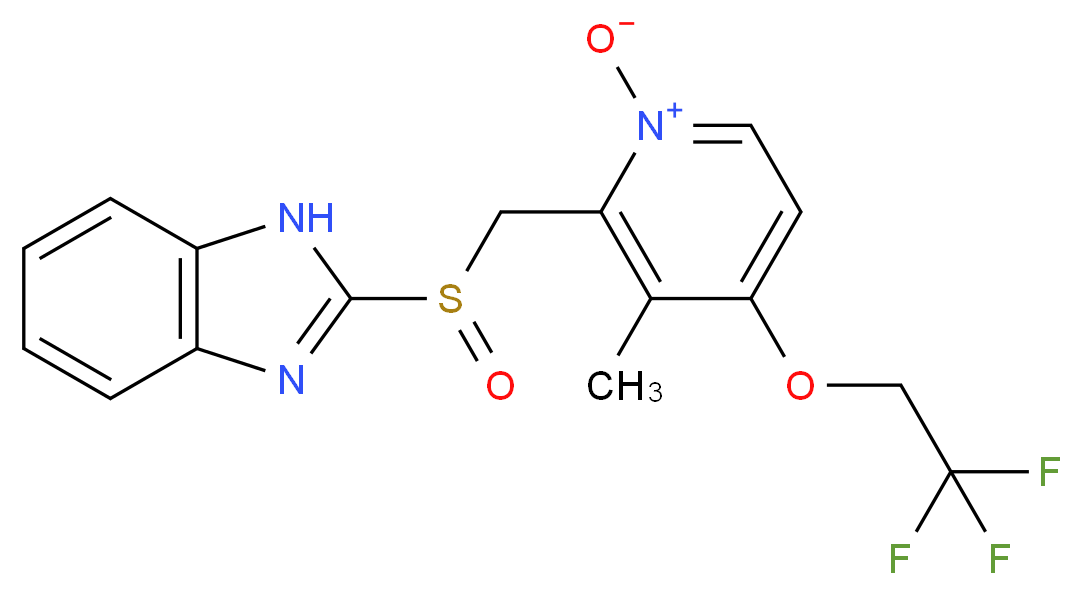 2-[(1H-1,3-benzodiazole-2-sulfinyl)methyl]-3-methyl-4-(2,2,2-trifluoroethoxy)pyridin-1-ium-1-olate_分子结构_CAS_213476-12-1