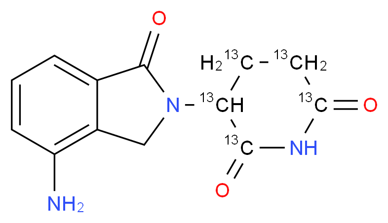 3-(4-amino-1-oxo-2,3-dihydro-1H-isoindol-2-yl)(2,3,4,5,6-<sup>1</sup><sup>3</sup>C<sub>5</sub>)piperidine-2,6-dione_分子结构_CAS_1219332-91-8