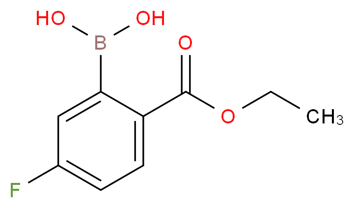 [2-(ethoxycarbonyl)-5-fluorophenyl]boronic acid_分子结构_CAS_957062-87-2
