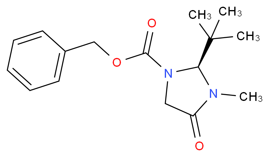 (S)-(-)-1-(苄氧羰基)-2-叔丁基-3-甲基-4-咪唑烷酮_分子结构_CAS_119906-49-9)